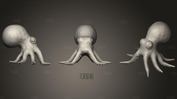 Baby Octopus 3d stl for CNC